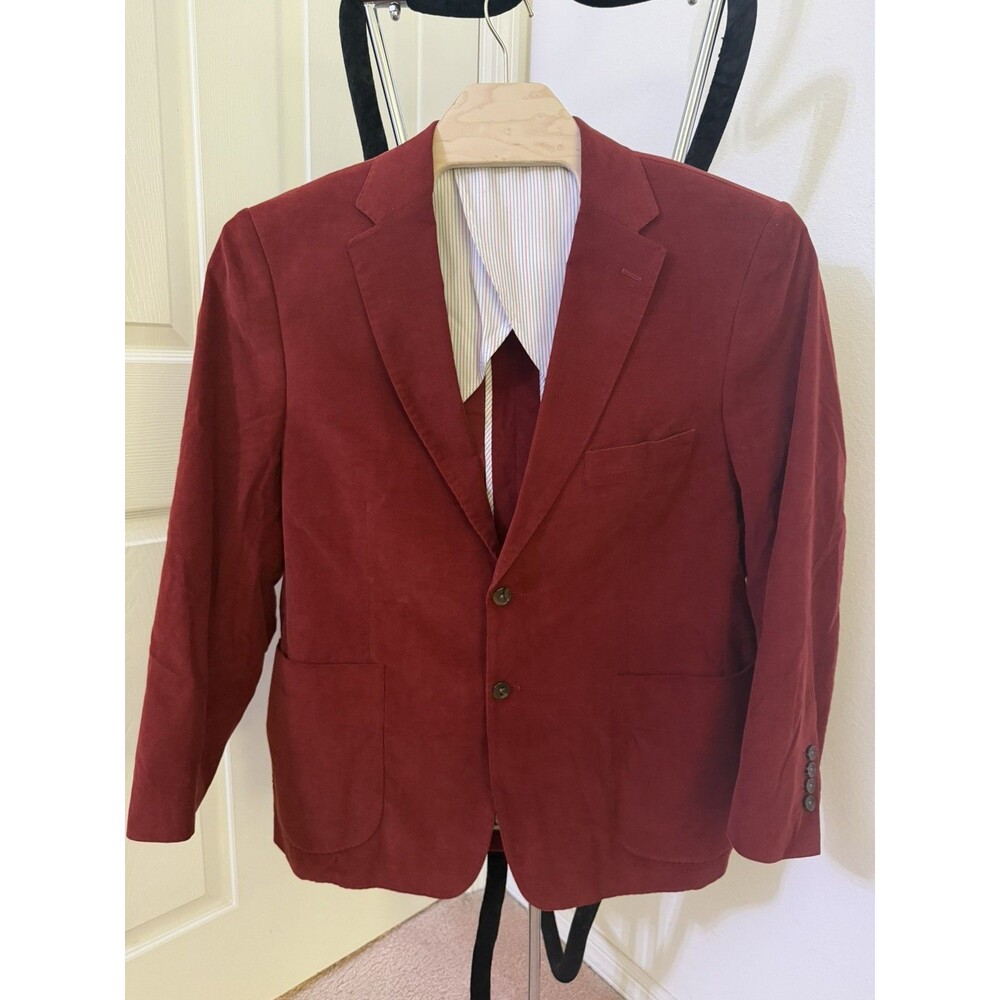 Vintage Crittenden Blazer Mens Size 46R Rust Brown Corduroy Suit Jacket Unlined